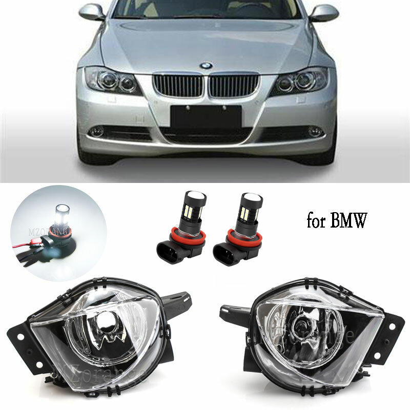 Światła przeciwmgielne LED dla BMW E90 E91 328i 328xi 325i 325xi 330i 330xi 2005-2008 przedni zderzak światła przeciwmgielne LED DRL akcesoria samochodowe części