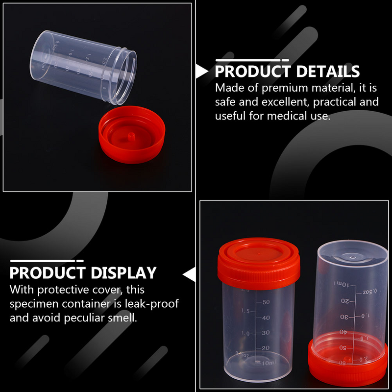 Urine Cups Testing Storage Containers Urine Sample Containers Leak Proof Pee Specimen Plastic Cups Urine Sample Jars