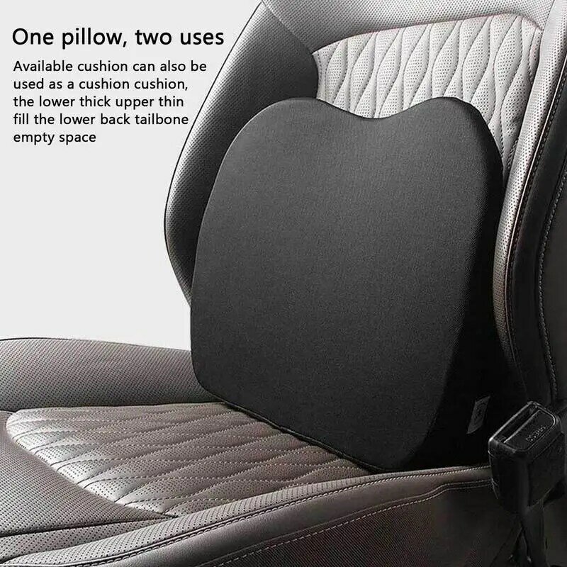 Car Booster Cushion With Memory Foam Hardened Anti-skid Driver Memory Foam Lumbar Pillow Suede Seat Height Inclined Cushion