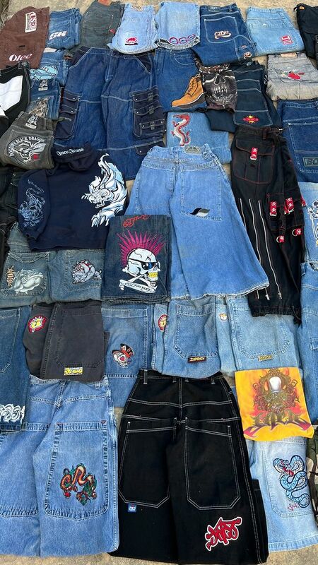 Retro Jeans Jncos Y2K Hosen Baggy Jinco Jeans für Männer Ropa Herren Jeans Skateboard Cargo hose Männer Y2k weites Bein Streetwear