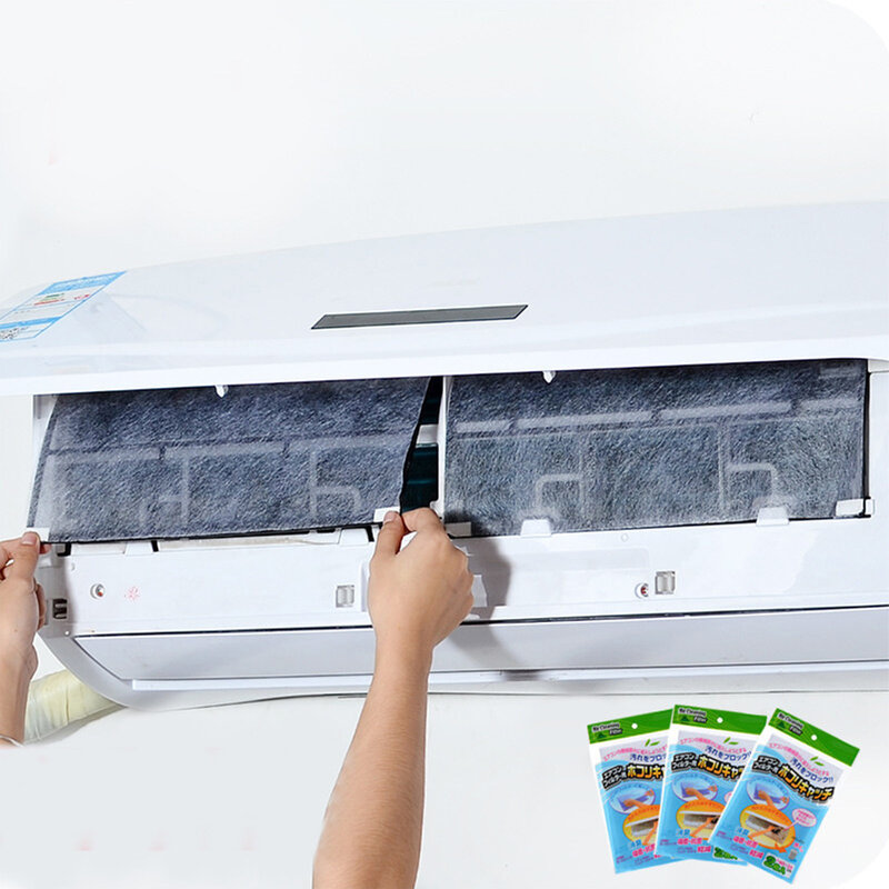 2pcs Air Conditioner Filter Dustproof Mesh Cuttable Household Hanging Air Conditioner Dust Filter 35cm X 40cm