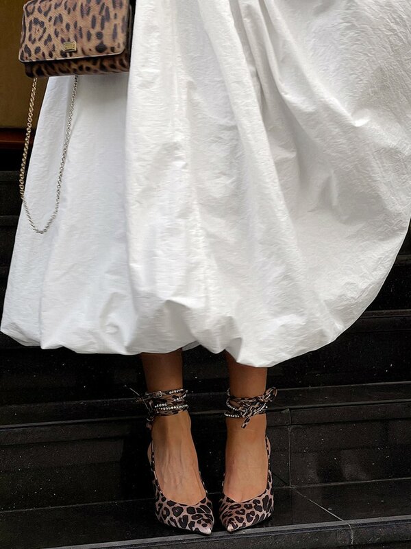 Rok A-line putih longgar untuk wanita rok Maxi mode elegan baru musim panas 2024 kasual Faldas panjang sederhana pinggang tinggi