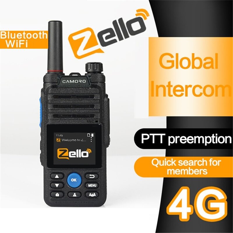 Бесплатные наушники Poc, рация Zello для сети радио, большой радиус действия, 6800 мАч, приемопередатчик, мобильное радио, 4G, рация, 50 км, 100 км