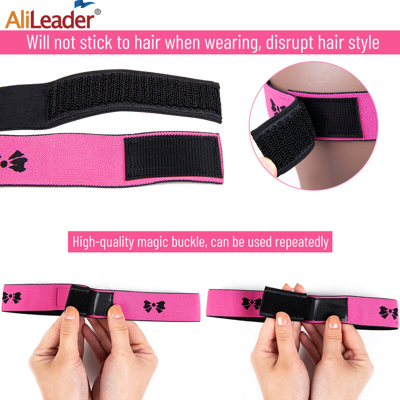 Aliader-banda elástica para el cabello para pelucas, diadema con cinta mágica, para colocar bordes, bufanda, envolturas para pelucas de encaje fijo, 1 unidad