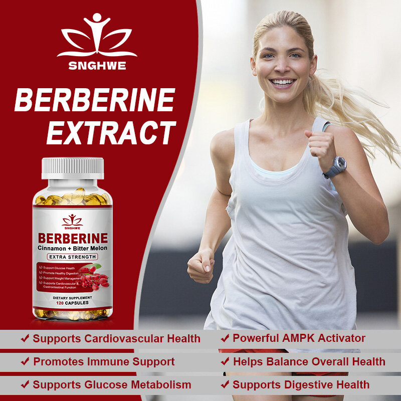 Berberina com Cápsula de Ceilão e Canela, Antioxidante, Sistema Imunológico, Função Cardíaca, Comida Saudável