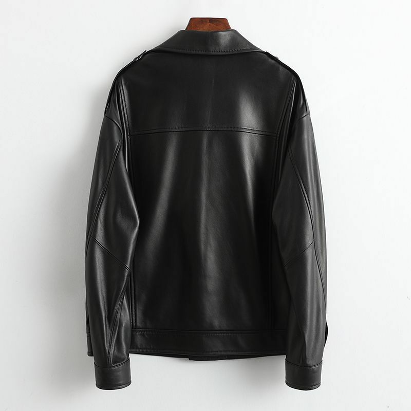 Spring and autumn New Sheepskin Jacket Fashion Genuine Leather Coat Mid length Coat Women