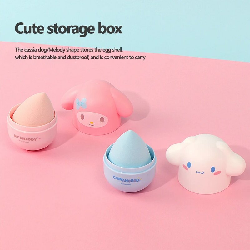 Cartoon Makeup Egg Cover Box Sanrio Kawaii Cinnamorroll My Melody Makeup Puff Makeup Egg Set Girlfriend Holiday Gifts Woman