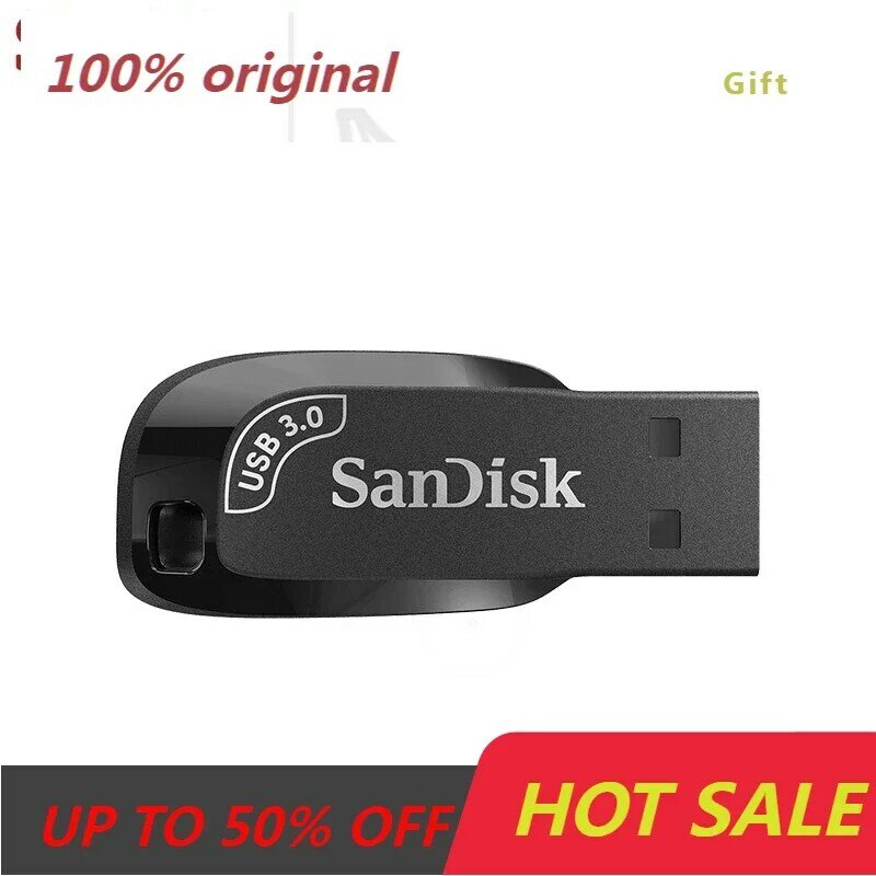 SanDisk CZ410 Pendrive USB 3.0 asli, Flash Drive USB 64GB 32GB 128G 256GB 512GB logam kualitas tinggi perangkat penyimpanan