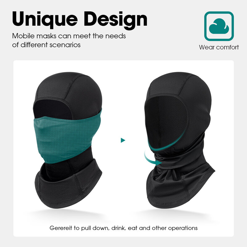 1/2 pz passamontagna maschera integrale protezione solare traspirante collo regolabile copre per uomo donna ciclismo pesca lavoro all'aperto