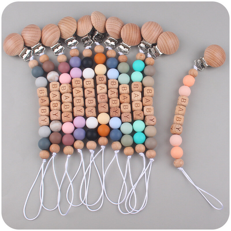 INS именные зажимы для детской соски Morandi цветные силиконовые бусины для новорожденных Прорезыватель для зубов Противоударная цепочка держатель зажим