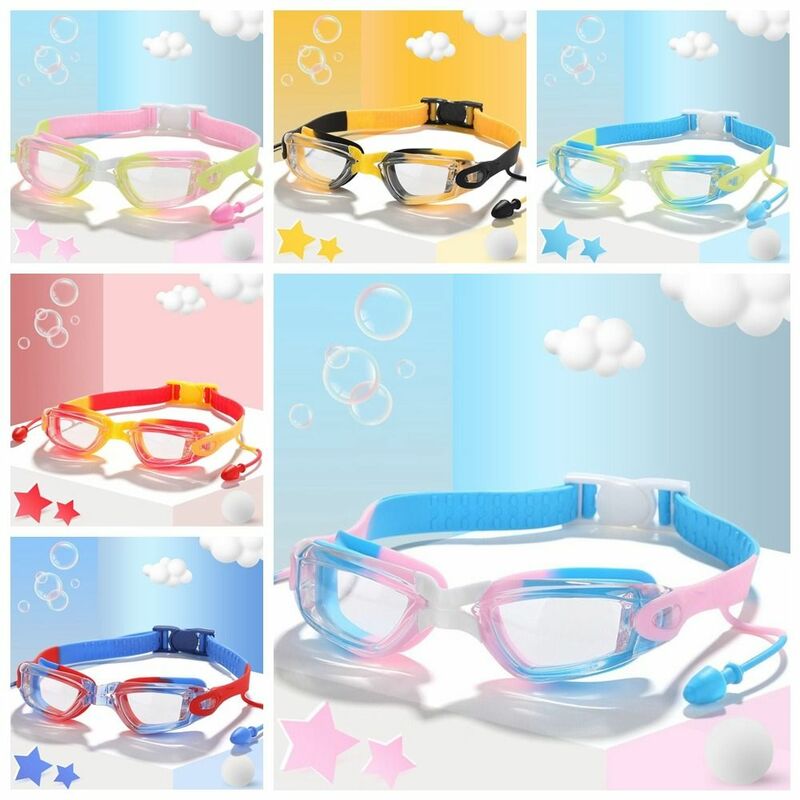Kacamata renang pandangan lebar Anti kabut tahan air, kacamata renang transparan Anti-UV kacamata selam olahraga air berenang