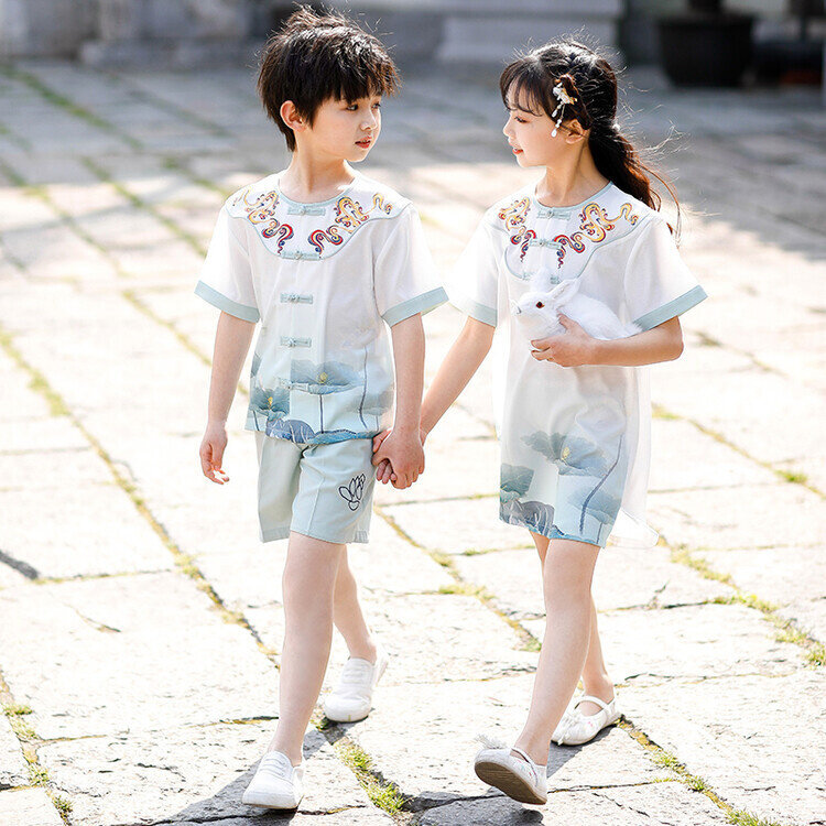 Школьная униформа для учащихся начальной школы: одежда в китайском стиле; Детская одежда для выступлений 1 июня;