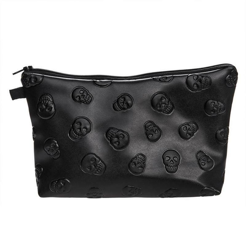 1~10PCS Black Storage Bag Pu Leather Bathroom Fashionable Makeup Bag Tasteless Travel Organizer Handbag Non-toxic Cosmetic Bag