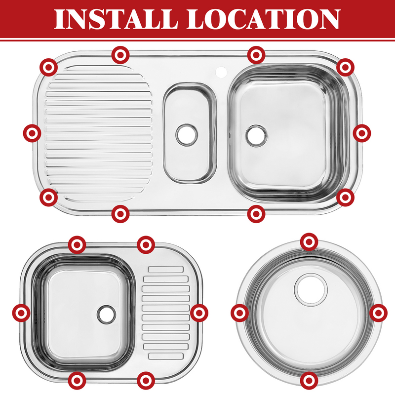 穴のないキッチンシンク取り付けクリップ、固定クランプ、固定シンクサポート
