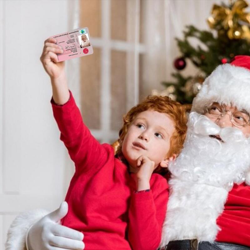 50PC kreatywny mikołaj karta licencyjna na lot wigilia prawo jazdy świąteczny prezent dla dzieci boże narodzenie dekor w kształcie drzewa