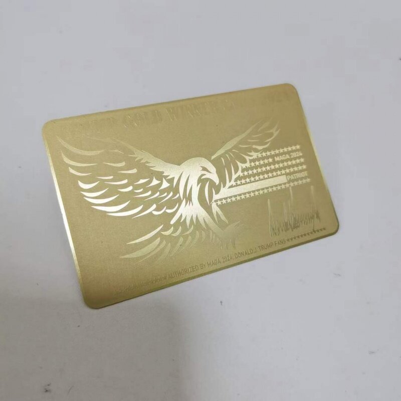 Tarjeta de visita de metal de acero inoxidable, producto personalizado, chapado en oro y plata