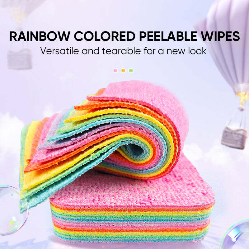 12 strati arcobaleno colore fibra strappabile assorbente d'acqua straccio utensili da cucina merci strofinaccio paglietta asciugamani pulizia auto