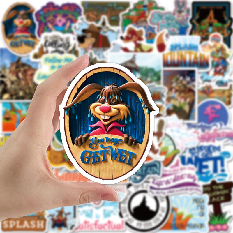 Disney-Splash Mountain Adesivos para Crianças, Decalques de Graffiti, Telefone, Laptop, Bagagem, Skate, Bicicleta, Carro, Motocicleta, Presente Divertido, 10 Pcs, 30 Pcs, 50Pcs