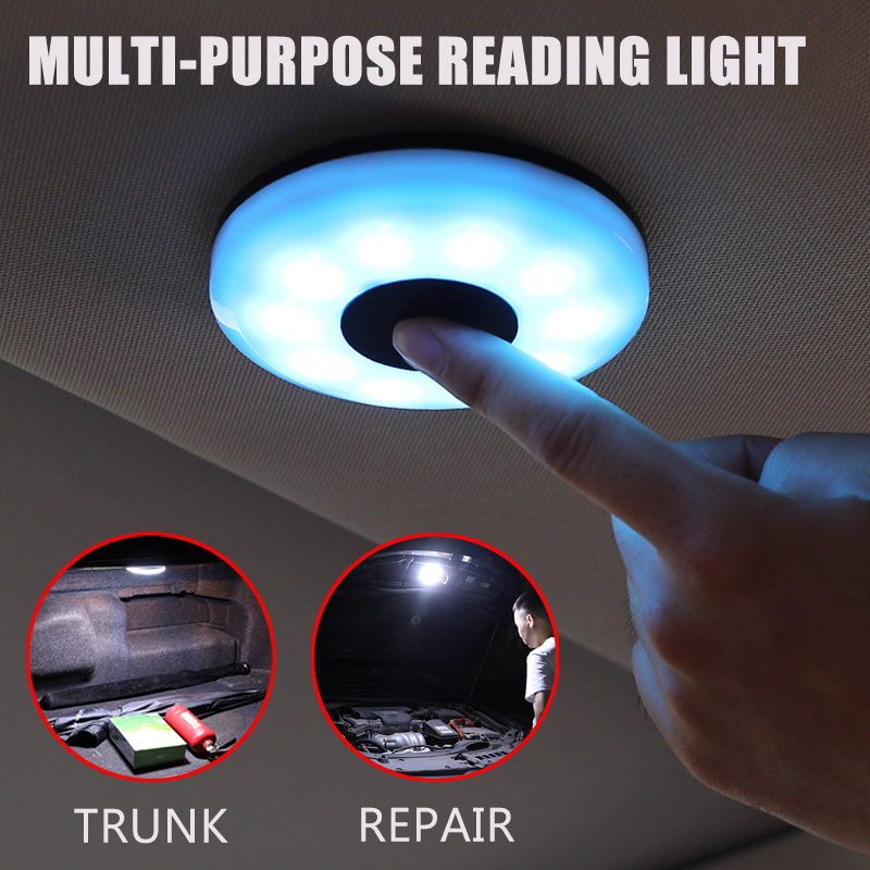 Draadloze led touch light 3 kleuren auto interieur leeslicht magnetische mount dak omgevingslamp auto home verlichting draagbare lamp
