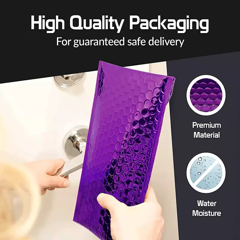 100Pcs Packaging Shipping Bag Self Seal Purple Waterproof Courier Bags Bubble Mailers Padded Bubble Envelopes Bag shipping bags