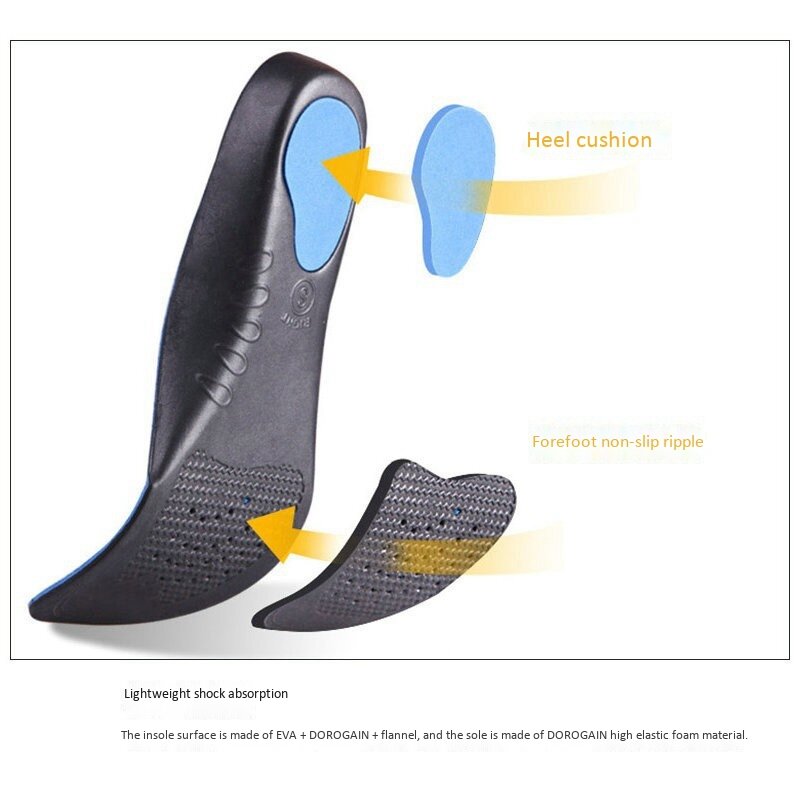 KULIPAO Flat Feet Arch Support Insoles Orthopedic Height 3Cm High Quality 3D Premium Comfortable Plush Cloth Orthotic Insoles Fo