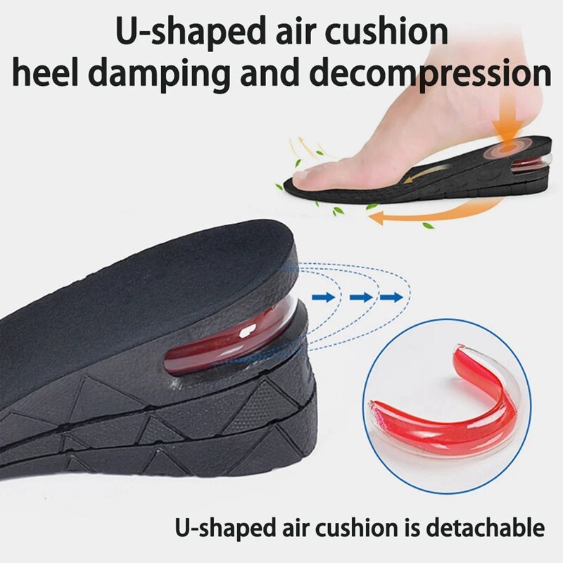 1Pair Height Increase Insole for Feet Templates 3/5/7/9cm Variable Height Shoes Insoles Men Women Shock Absorbing Growing Sole