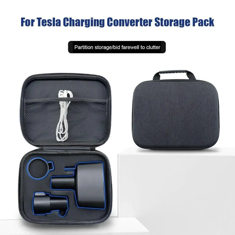 Bolsa de almacenamiento con adaptador de cargador para Tesla CCS1 J1772, estuche de viaje conveniente, accesorios de carga de coche eléctrico, impermeable