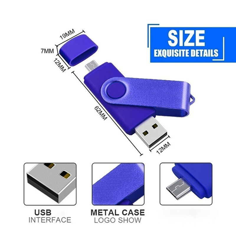 Unidad flash usb 3 en 1, memoria de disco de metal de 2TB, regalo para teléfono/coche/TV, logotipo gratis, nuevo