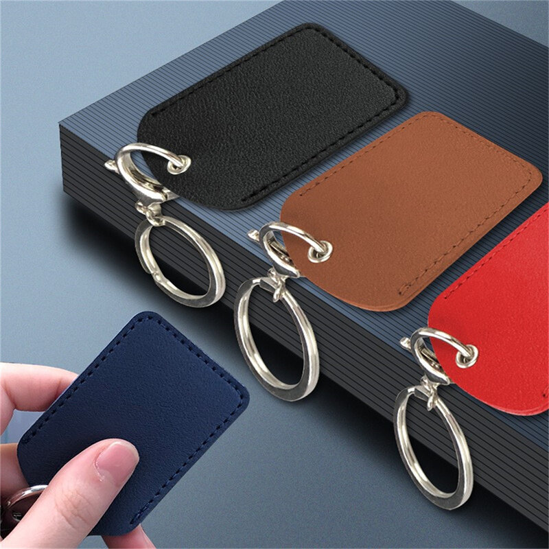 Leather Keychain  Doorlock Key Ring Access Card Bag Induction Waterproof ID Card Case Key Tag Protective Case