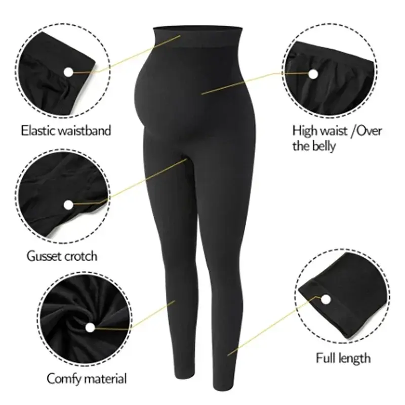 Leggings élastiques taille haute pour femmes enceintes, pantalons de soutien du ventre, pantalons d'entraînement post-partum, amincissants, fitness, fjm