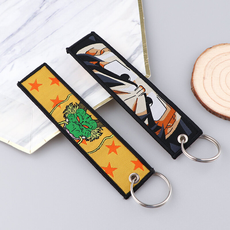 Japanese Anime Keychain Cool Embroidery Key Tags Motorcycles Cars Backpack Keys Holder Keyring Gifts Original