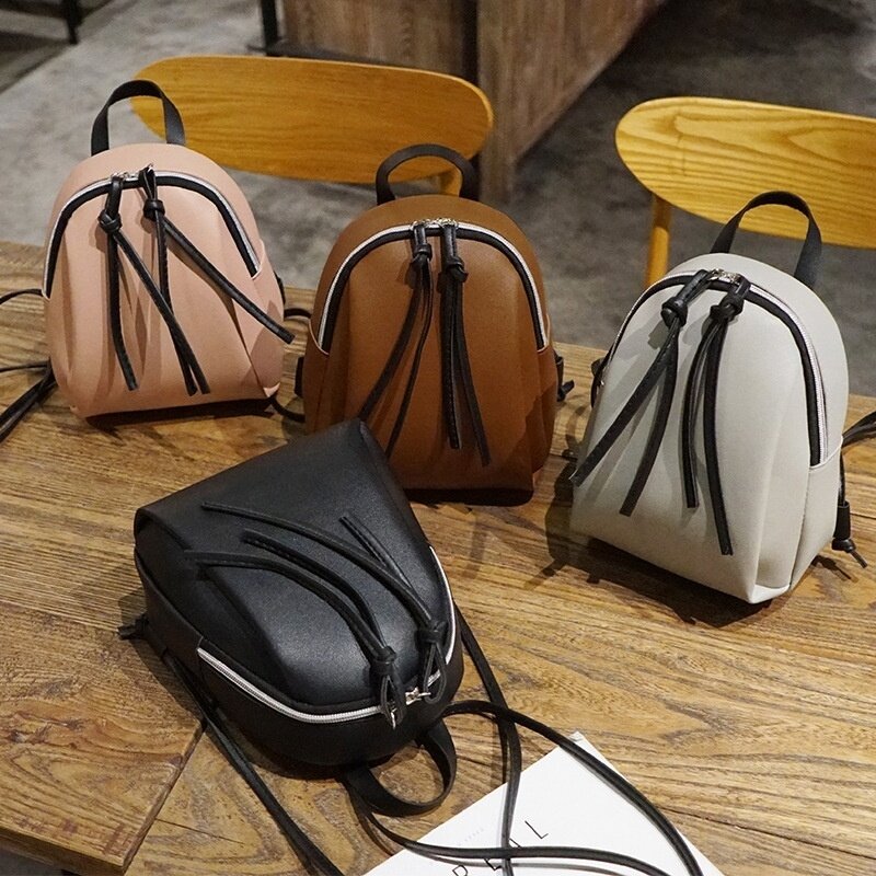 2023 Hot Casual Bags for Ladies New Fashion PU Leather Small Backpack Shoulder Multi-Function School Student Bagpack