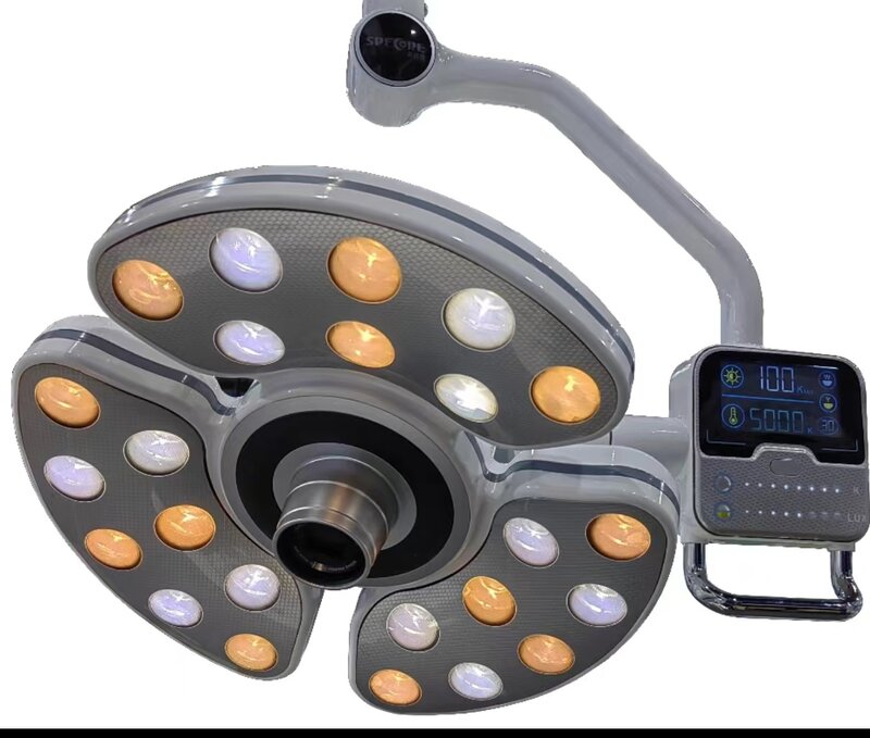 LED indução dental luz com câmera, cadeira lâmpada, verificação operacional Shadowless