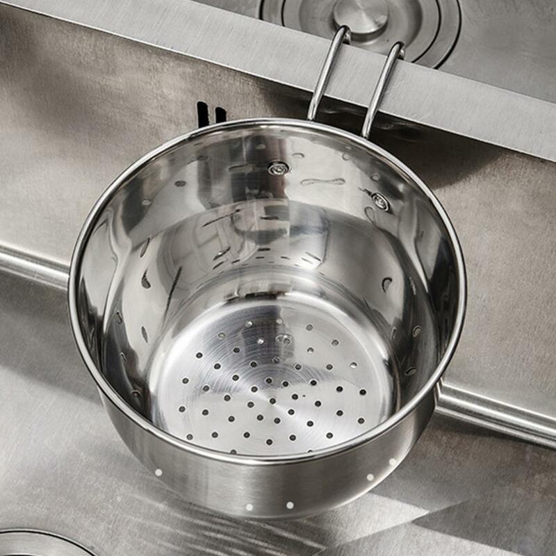 Drain Basket Sink Strainer Stainless Steel Sink Strainer Drain Basket Set for Home Kitchen Organization Hanging Storage for Easy