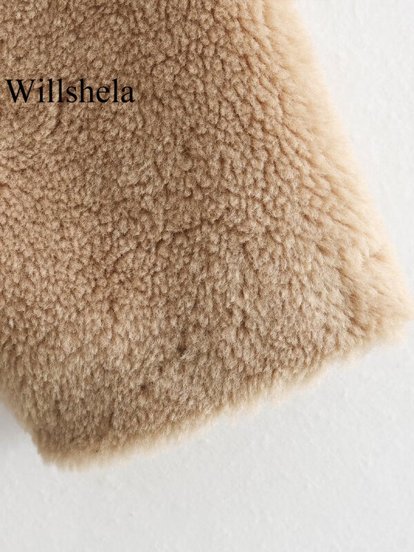 Willshela-سترات نسائية منفردة الصدر من الصوف ، عتيقة بياقة دائرية وأكمام طويلة ، كاكي ، ملابس نسائية أنيقة ، موضة نسائية