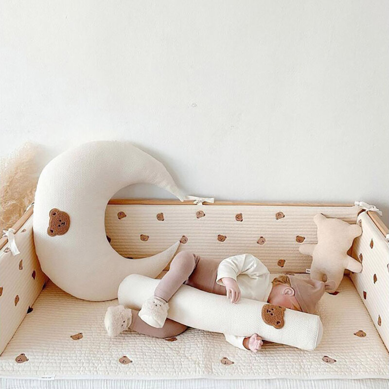 เด็กหมอน Moon ถอดออกได้ Sleeping เด็ก Headrest สำหรับทารกแรกเกิดหมีออกแบบตกแต่งหมอนให้นมบุตร