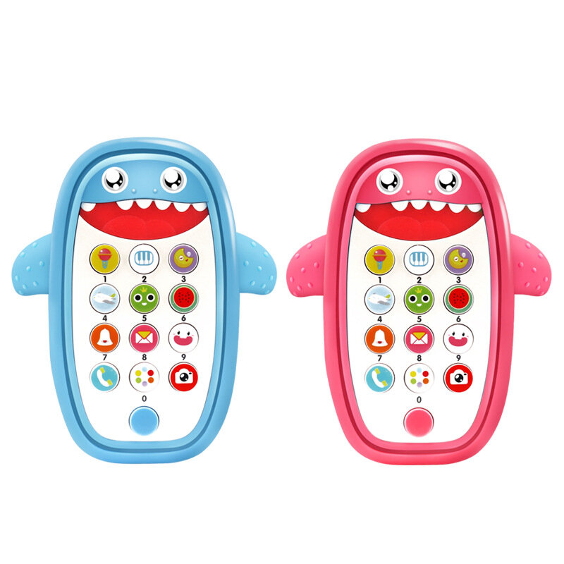 Puzzle mainan ponsel simulasi, mainan ponsel anak usia 0-3 tahun dengan lampu musik multifungsi