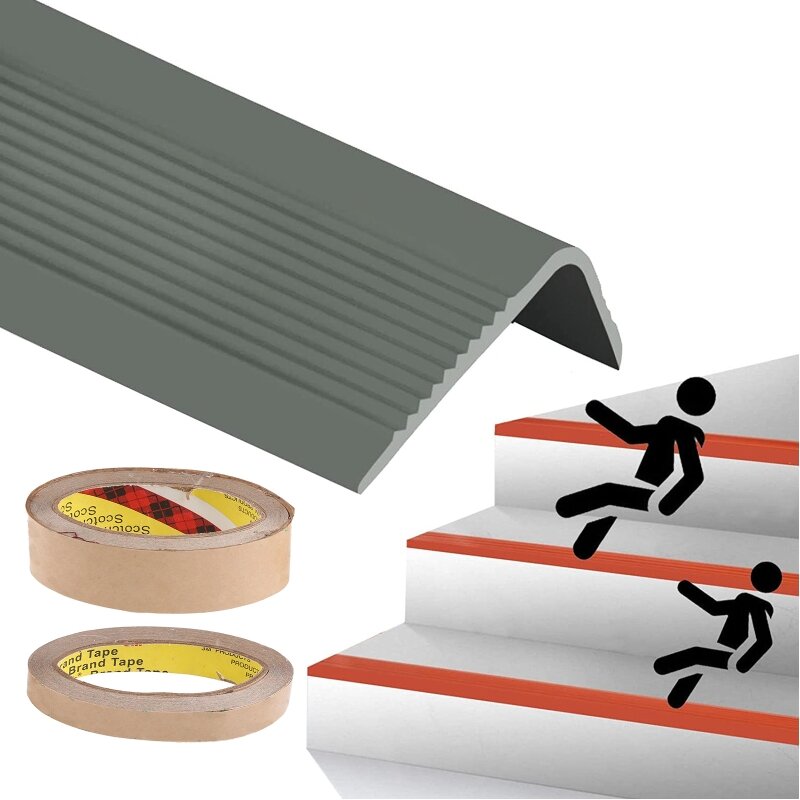 Selbstklebender Treppenkantenschutzstreifen, rutschfestes Klebeband, L-förmige Presslinie für die Sicherheit Innen- und und