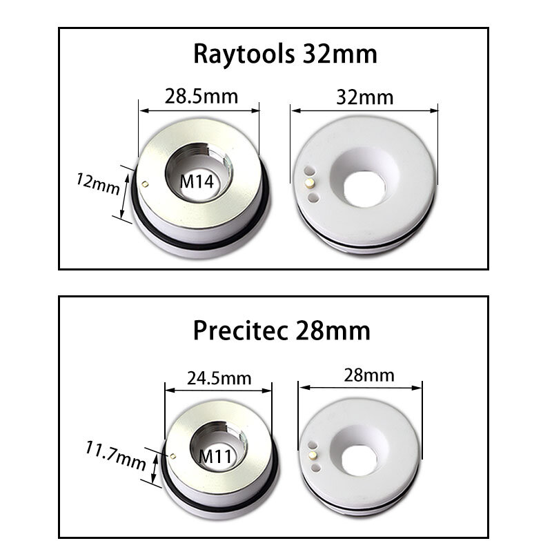 Laserowy pierścień ceramiczny uchwyt dyszy 28/32mm OEM Precitec Raytools WSX głowica światłowodowa P0571-1051 KT CON Procutter Lightcutter BT230 240
