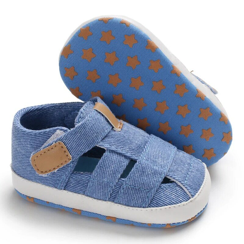 Meninos e meninas recém-nascidos sapatos de bebê da moda sola macia primeiros sapatos de caminhada respirável sandálias populares sapatos praia verão