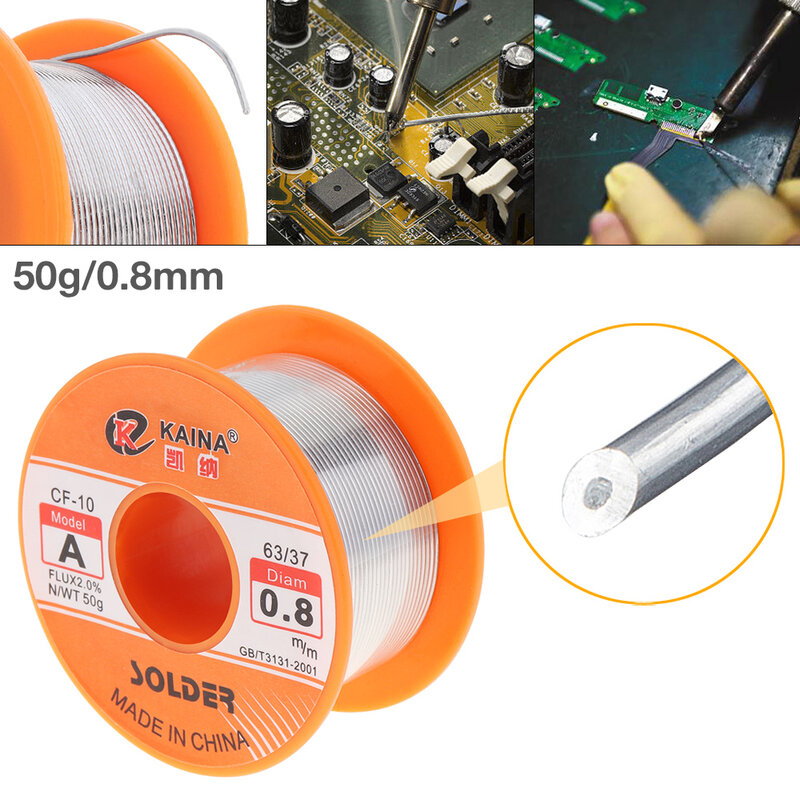 No Clean Rosin Core Solder Tin Wire Reel with 2% Flux and Low Melting Point for Electric Soldering Iron Desoldering