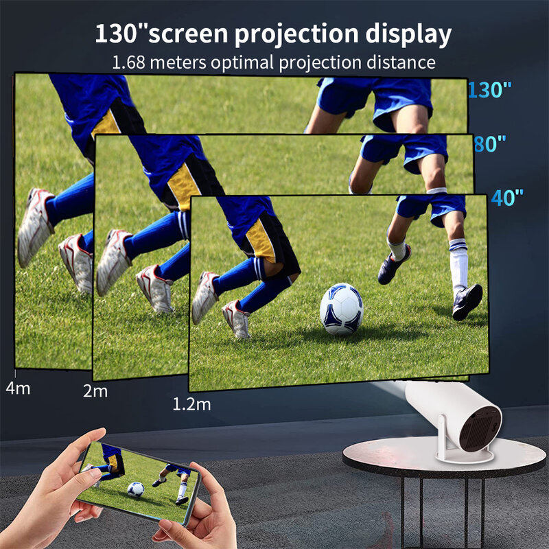 삼성 샤오미 휴대폰용 휴대용 미니 와이파이 프로젝터, TV 홈시어터 시네마 HDMI 지원, 안드로이드 1080P, 720P, 4K