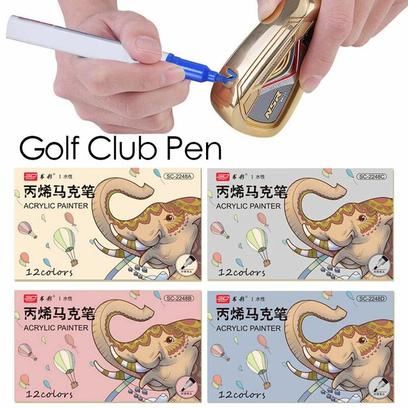 12 Stks/set Multicolor Covering Power Zonnebrandcrème Golfclub Pen Kleurveranderende Pen Inktpen Acrylschilder