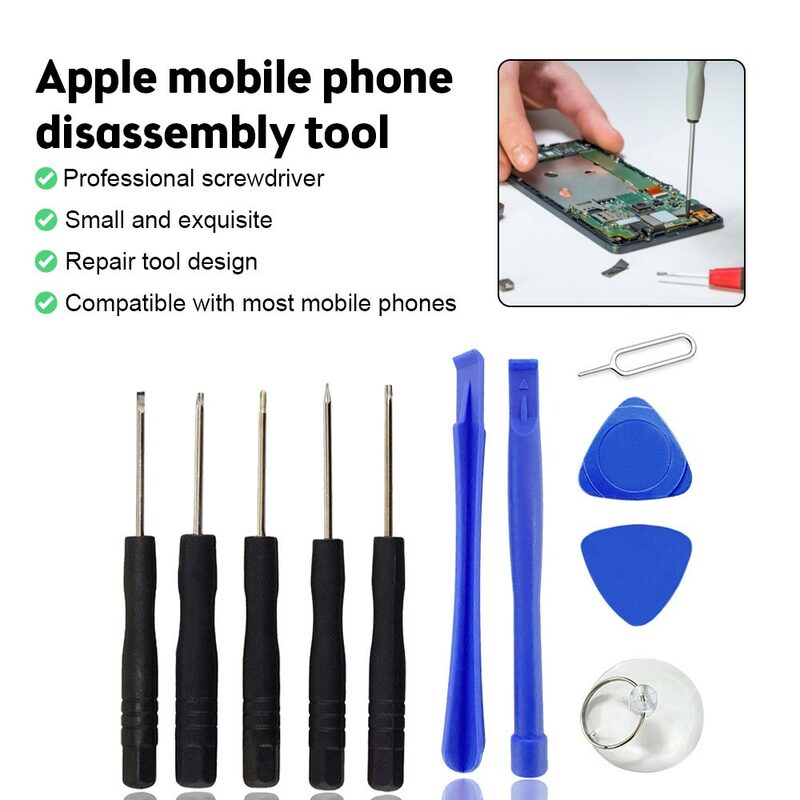 Kit de herramientas de reparación de barra de palanca de apertura de pantalla de 8/11 piezas para teléfono móvil, juego de destornilladores de desmontaje, básicamente adecuado para móvil