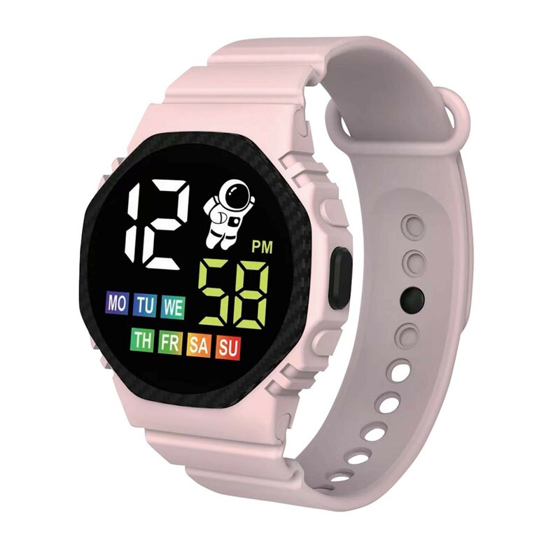 Crianças LED Display Sports Watch, pulseira de silicone ajustável, adequado para estudantes eletrônicos ao ar livre, moda, crianças, 2024