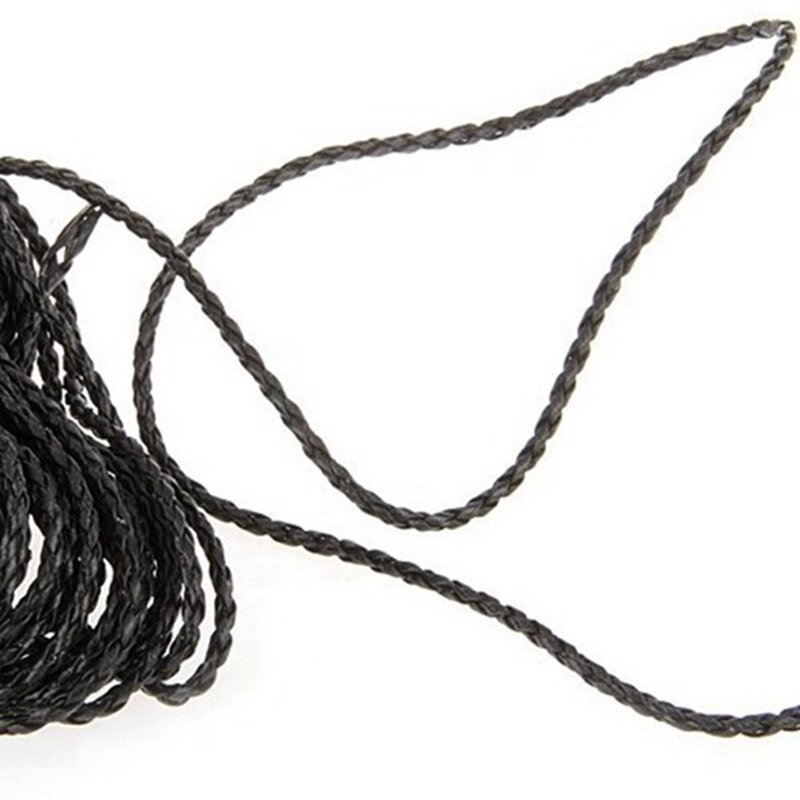 9M czarna skóra pleciona naszyjnik sznurek sznurek DIY 3Mm HOT z 3Mm czarna guma naszyjnik ze sznurka-24 Cal