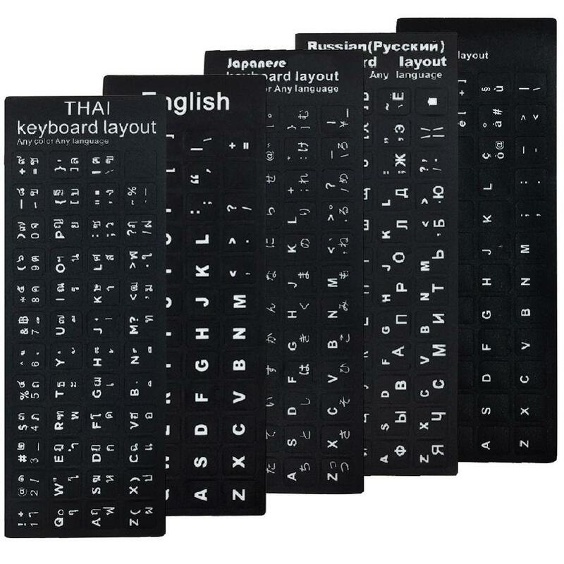 Spaanse Engelse Russische Franse Arabic Italian Japanse Toetsenbord Stickers Voor Pc Laptop Computer Standaard Letter Toetsenbord Covers