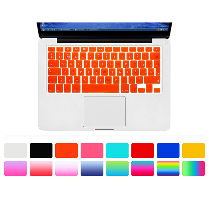Силиконовые водонепроницаемые силиконовые накладки на клавиатуру HRH, защитные накладки для Macbook Air Pro 13 15 17, для Mac book, испанская и европейская версии