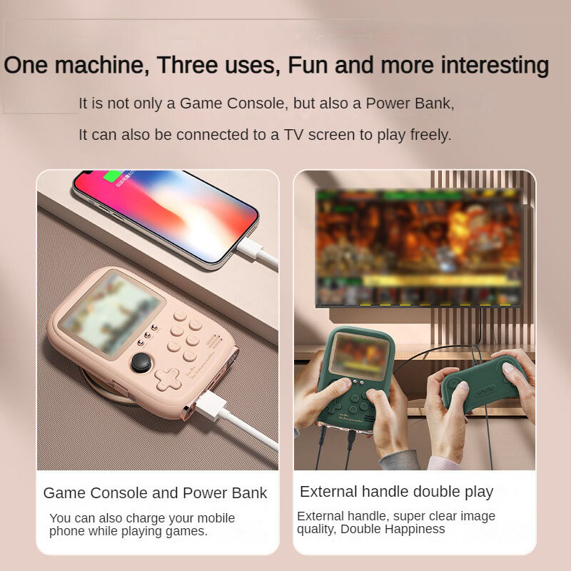 DY19 Mini Game Power Bank Portable Retro handheld Game Console 6000mAh capacity 3.2 Inch Soft Light Color Screen 10000+ Game