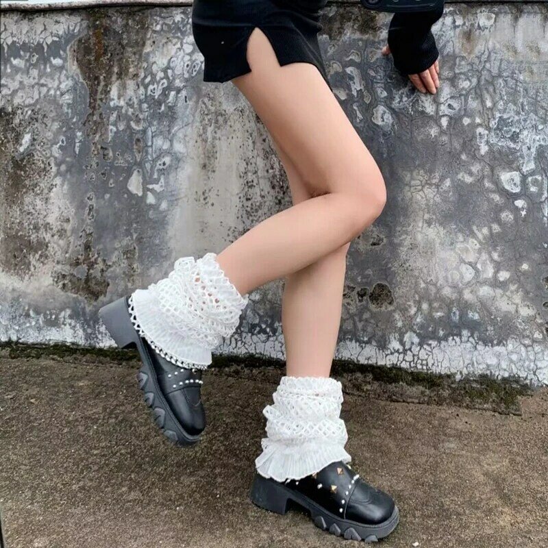 Scaldamuscoli in pizzo moda Y2K da donna estate calze scavate stivali top accessori Cosplay carini Heaps of Socks Covers
